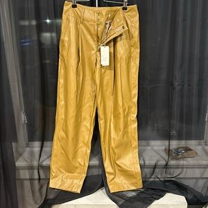 Faux Leather Brown Pants